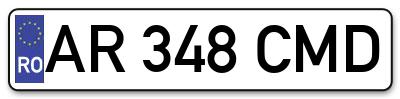 Placuta inmatriculare numar auto  AR-348-CMD, AR 348 CMD, AR348CMD