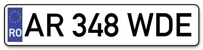Placuta inmatriculare numar auto  AR-348-WDE, AR 348 WDE, AR348WDE