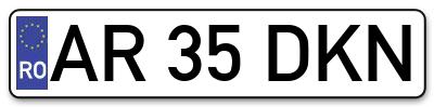 Placuta inmatriculare numar auto  AR-35-DKN, AR 35 DKN, AR35DKN