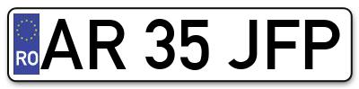 Placuta inmatriculare numar auto  AR-35-JFP, AR 35 JFP, AR35JFP