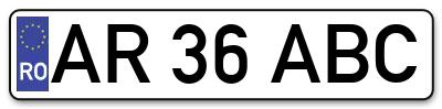 Placuta inmatriculare numar auto  AR-36-ABC, AR 36 ABC, AR36ABC