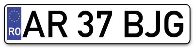 Placuta inmatriculare numar auto  AR-37-BJG, AR 37 BJG, AR37BJG