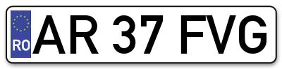 Placuta inmatriculare numar auto  AR-37-FVG, AR 37 FVG, AR37FVG