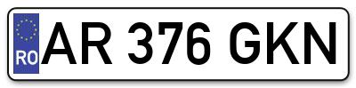 Placuta inmatriculare numar auto  AR-376-GKN, AR 376 GKN, AR376GKN