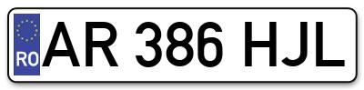 Placuta inmatriculare numar auto  AR-386-HJL, AR 386 HJL, AR386HJL