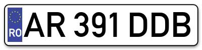 Placuta inmatriculare numar auto  AR-391-DDB, AR 391 DDB, AR391DDB