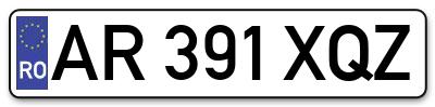 Placuta inmatriculare numar auto  AR-391-XQZ, AR 391 XQZ, AR391XQZ