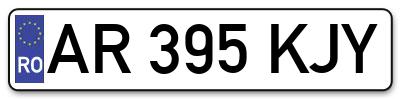 Placuta inmatriculare numar auto  AR-395-KJY, AR 395 KJY, AR395KJY