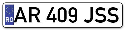 Placuta inmatriculare numar auto  AR-409-JSS, AR 409 JSS, AR409JSS