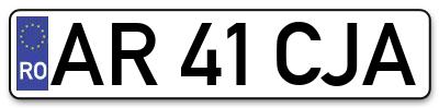 Placuta inmatriculare numar auto  AR-41-CJA, AR 41 CJA, AR41CJA
