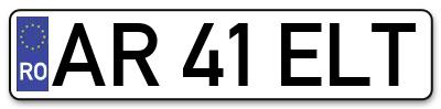 Placuta inmatriculare numar auto  AR-41-ELT, AR 41 ELT, AR41ELT