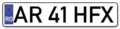 Placuta inmatriculare numar auto  AR-41-HFX, AR 41 HFX, AR41HFX