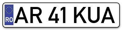 Placuta inmatriculare numar auto  AR-41-KUA, AR 41 KUA, AR41KUA