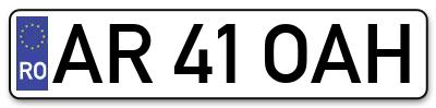 Placuta inmatriculare numar auto  AR-41-OAH, AR 41 OAH, AR41OAH