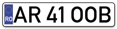 Placuta inmatriculare numar auto  AR-41-OOB, AR 41 OOB, AR41OOB