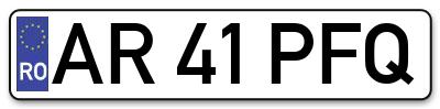 Placuta inmatriculare numar auto  AR-41-PFQ, AR 41 PFQ, AR41PFQ