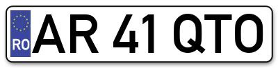 Placuta inmatriculare numar auto  AR-41-QTO, AR 41 QTO, AR41QTO