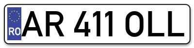 Placuta inmatriculare numar auto  AR-411-OLL, AR 411 OLL, AR411OLL