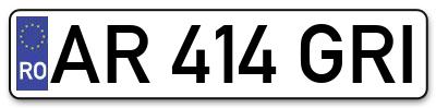Placuta inmatriculare numar auto  AR-414-GRI, AR 414 GRI, AR414GRI