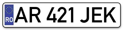 Placuta inmatriculare numar auto  AR-421-JEK, AR 421 JEK, AR421JEK