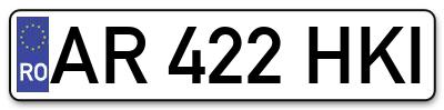 Placuta inmatriculare numar auto  AR-422-HKI, AR 422 HKI, AR422HKI