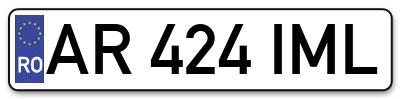 Placuta inmatriculare numar auto  AR-424-IML, AR 424 IML, AR424IML