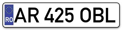 Placuta inmatriculare numar auto  AR-425-OBL, AR 425 OBL, AR425OBL