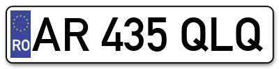 Placuta inmatriculare numar auto  AR-435-QLQ, AR 435 QLQ, AR435QLQ