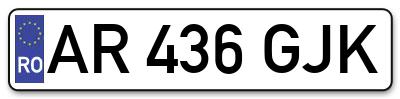 Placuta inmatriculare numar auto  AR-436-GJK, AR 436 GJK, AR436GJK