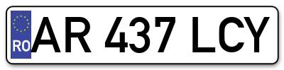 Placuta inmatriculare numar auto  AR-437-LCY, AR 437 LCY, AR437LCY