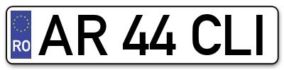 Placuta inmatriculare numar auto  AR-44-CLI, AR 44 CLI, AR44CLI