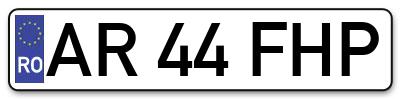 Placuta inmatriculare numar auto  AR-44-FHP, AR 44 FHP, AR44FHP