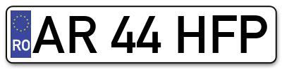 Placuta inmatriculare numar auto  AR-44-HFP, AR 44 HFP, AR44HFP
