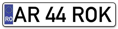 Placuta inmatriculare numar auto  AR-44-ROK, AR 44 ROK, AR44ROK