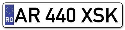 Placuta inmatriculare numar auto  AR-440-XSK, AR 440 XSK, AR440XSK