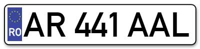 Placuta inmatriculare numar auto  AR-441-AAL, AR 441 AAL, AR441AAL
