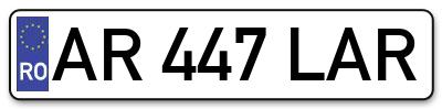 Placuta inmatriculare numar auto  AR-447-LAR, AR 447 LAR, AR447LAR