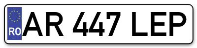 Placuta inmatriculare numar auto  AR-447-LEP, AR 447 LEP, AR447LEP