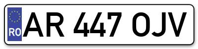 Placuta inmatriculare numar auto  AR-447-OJV, AR 447 OJV, AR447OJV