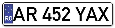 Placuta inmatriculare numar auto  AR-452-YAX, AR 452 YAX, AR452YAX