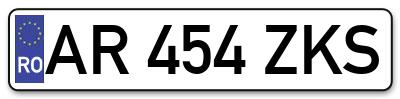 Placuta inmatriculare numar auto  AR-454-ZKS, AR 454 ZKS, AR454ZKS