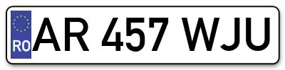 Placuta inmatriculare numar auto  AR-457-WJU, AR 457 WJU, AR457WJU