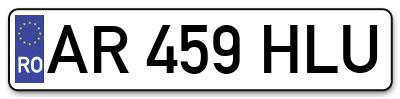 Placuta inmatriculare numar auto  AR-459-HLU, AR 459 HLU, AR459HLU
