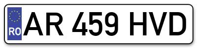 Placuta inmatriculare numar auto  AR-459-HVD, AR 459 HVD, AR459HVD