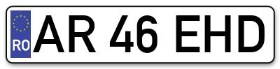 Placuta inmatriculare numar auto  AR-46-EHD, AR 46 EHD, AR46EHD
