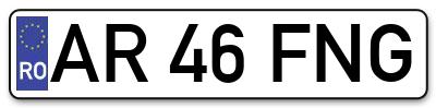 Placuta inmatriculare numar auto  AR-46-FNG, AR 46 FNG, AR46FNG