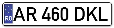 Placuta inmatriculare numar auto  AR-460-DKL, AR 460 DKL, AR460DKL