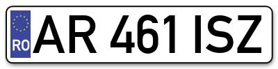 Placuta inmatriculare numar auto  AR-461-ISZ, AR 461 ISZ, AR461ISZ