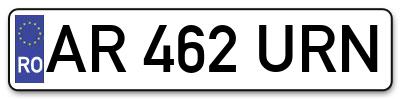 Placuta inmatriculare numar auto  AR-462-URN, AR 462 URN, AR462URN