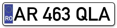 Placuta inmatriculare numar auto  AR-463-QLA, AR 463 QLA, AR463QLA